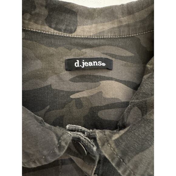 d. jeans Women’s Camo denim jacket 1X Cotton Spandex Stretch Gorpcore Fall - Picture 9 of 10
